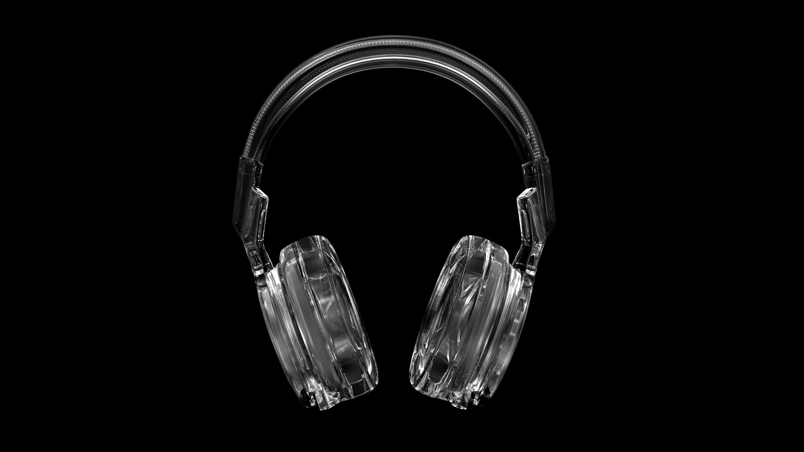 Transparent over-ear headphones